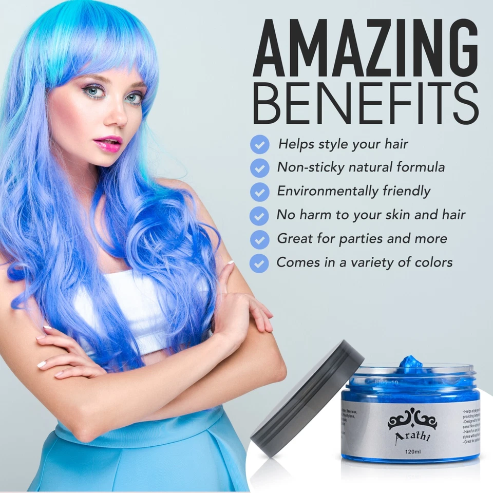 Crema tinte barro cera color cabello Arathi unisex lavable modelado temporal 11 colores Foto 2 de 4