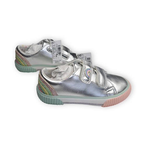 Scarpe d'argento per ragazze Next scintillanti scarpe decorative arcobaleno - bambini piccoli taglia 10 - Foto 7 di 11