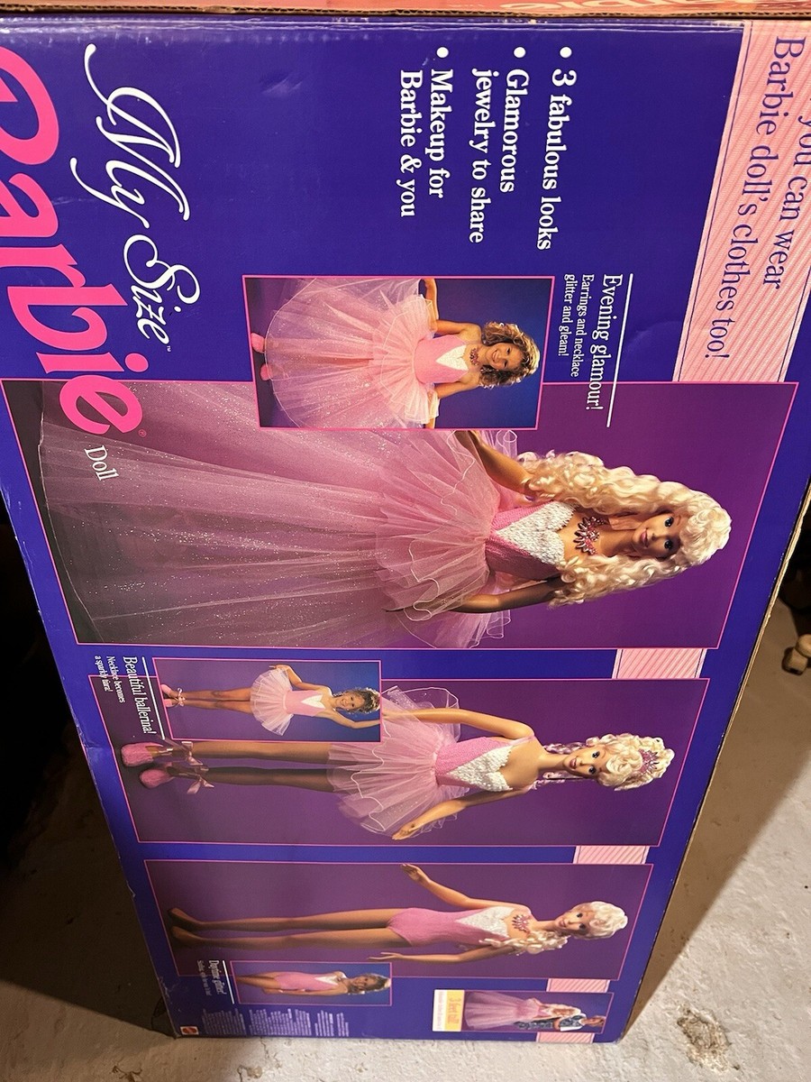 Vintage 1992 Mattel My Size Barbie Doll 3 Feet Tall w/Original Box