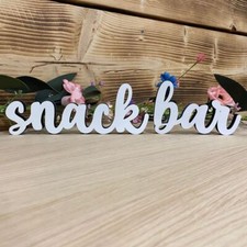 Party Snack Bar Wood Sign  Kids Birthday Wedding Centrepiece