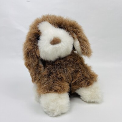RUSS Berrie Chuckie Puppy Dog Plush Stuffed Animal Brown Floppy Ears 8  Sitting