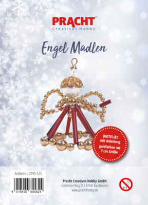 Bastelset Engel m. Kerze goldfb.-rot ca.7 cm Pracht Creatives Hobby Weihnacht...