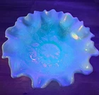 Vintage Fenton Uranium Carnival Glass Holly and Berries Bowl