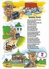 Yorkshire Terrier Note Card Yorkie Caricature Card with Poem on Front