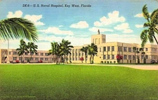 Key West FL Florida Navy Hospital Naval Branch Health Clinic Vtg Postcard G45