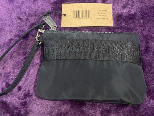 Steve Madden Black Wristlet Purse Make-up Pouch - Picture 2 of 4