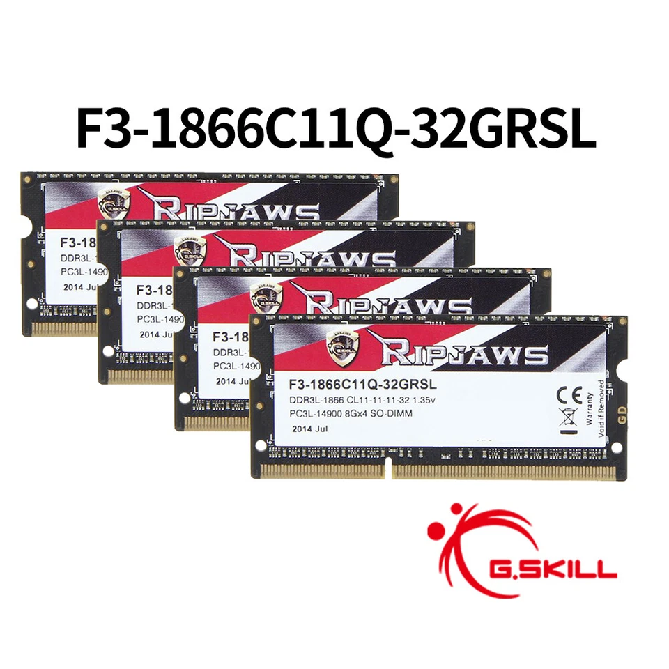G.SKILL Ripjaws 32GB 16GB 8GB DDR3L 1600MHz 1866MHz PC3L 1.35V Laptop Memory RAM - Image 2 of 4