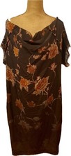 ALEXANDER McQUEEN FABULOUS 100% SILK FLORAL PRINT DRESS, UNIQUE DESIGN, size M