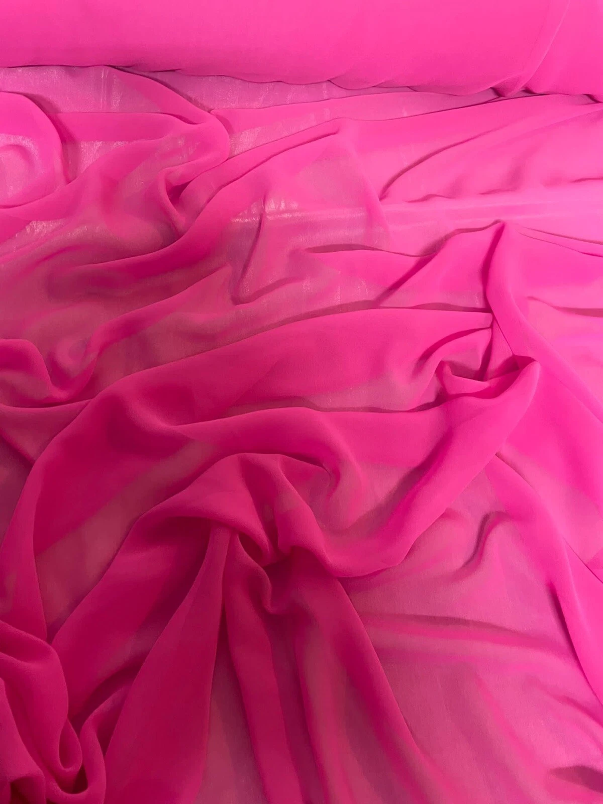 ROBE DOUCE MOUSSELINE ROSE SUPRÊME 1 MÈTRE TISSU FLOTTANT LÉGER LARG”