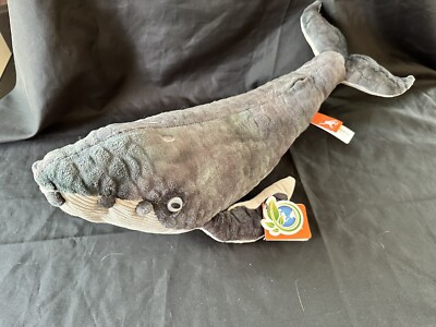 Wild Republic Humpback Whale Ribbed Gray Blowhole Realistic Plush Stuffed New