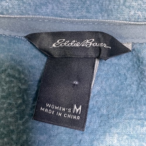 Eddie Bauer Sweatshirt Womens M Aqua Blue 1/4 Zip Pull Over Fleece - Picture 4 of 15