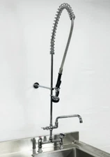 NEW Wall Mount Tall Sink Spray Faucet Flush Line Kitchen Restaurant Bar Standard