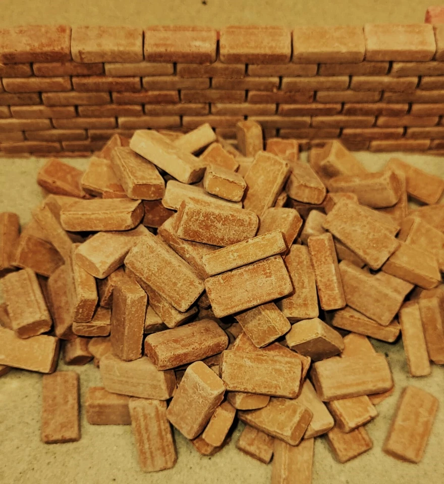 Modellbau, Mauersteine, Backsteine versch. Braun-Töne 100 St. 24x12x6mm - Bild 2 von 3