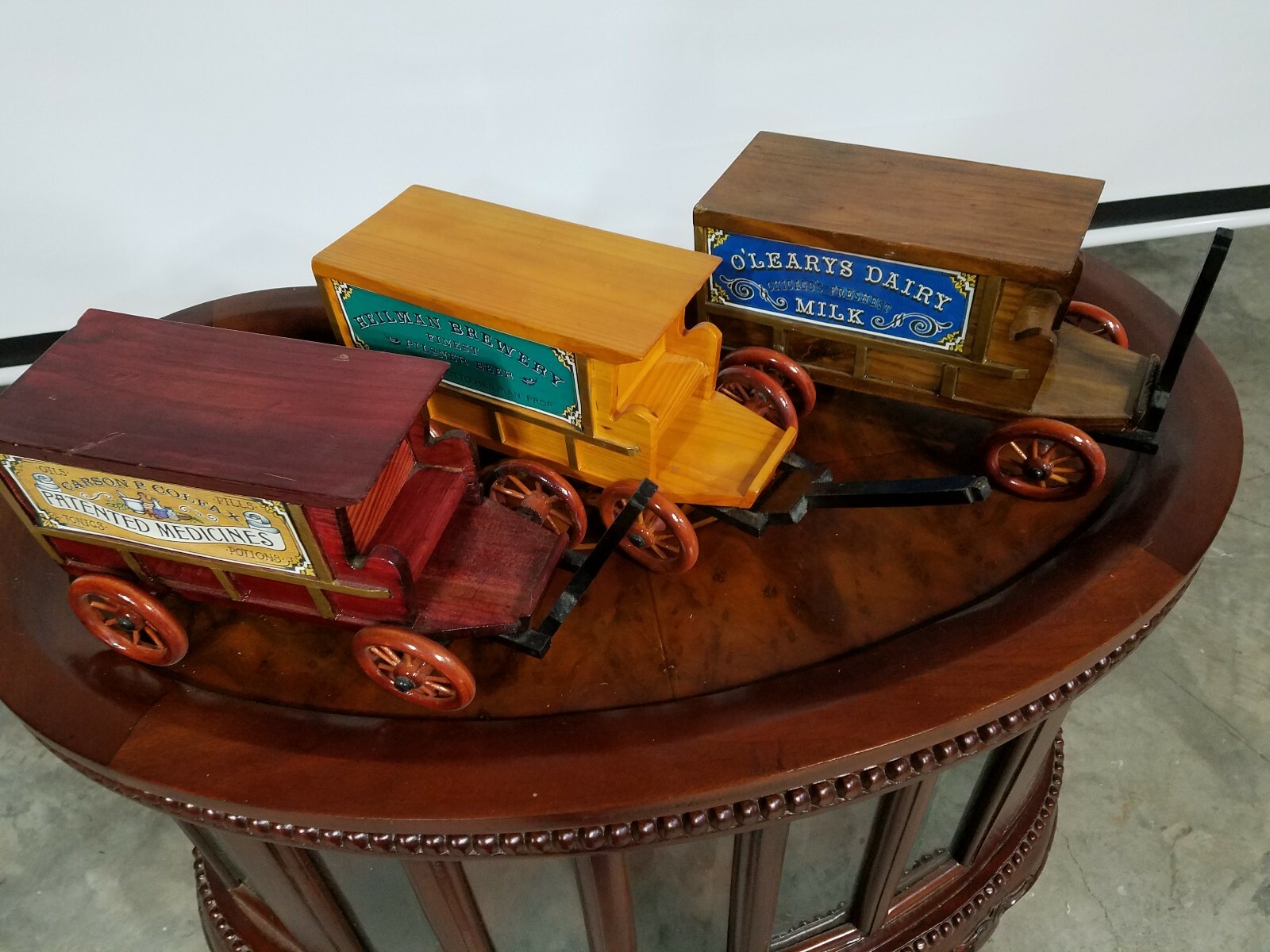 Vintage Wagon Advertising Wood Toys Old Lot 3 Carriages Antique Toys ...