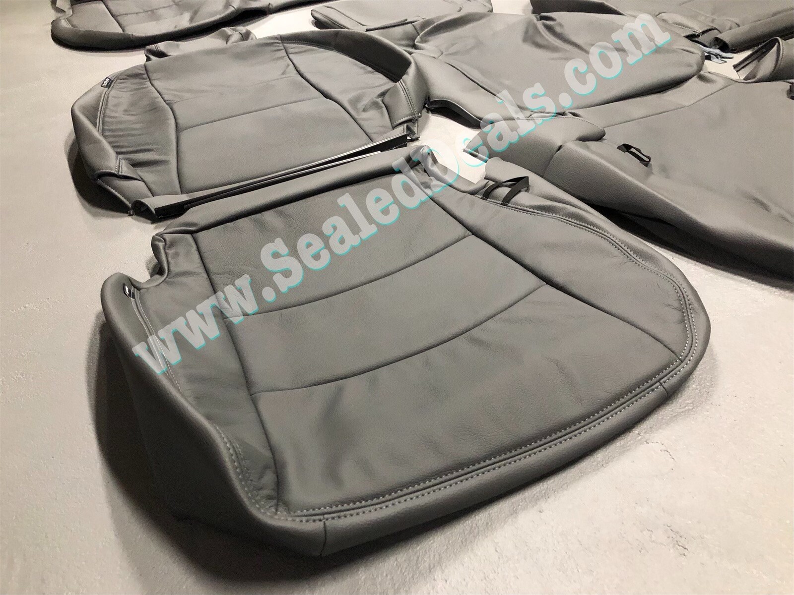 GRAY LEATHER SEAT COVERS UPGRADE FOR 2013 2014 2015 2016 2017 RAM 1500