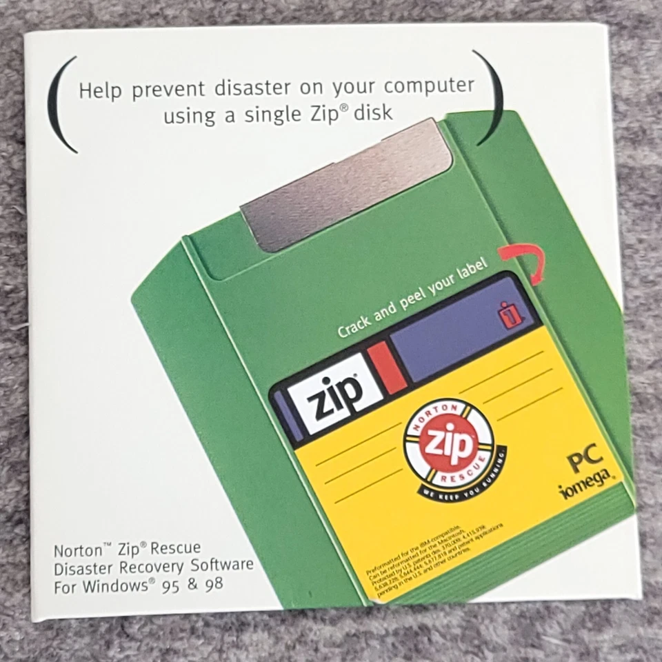 Iomega Zip Software CD Norton Rescue PC Windows 95 1998 Disaster Recovery - Image 2 of 4