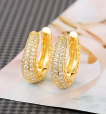 Aretes Aritos de Mujer Joyeria Fina de Moda Chapado en oro Argollas Regalo Damas