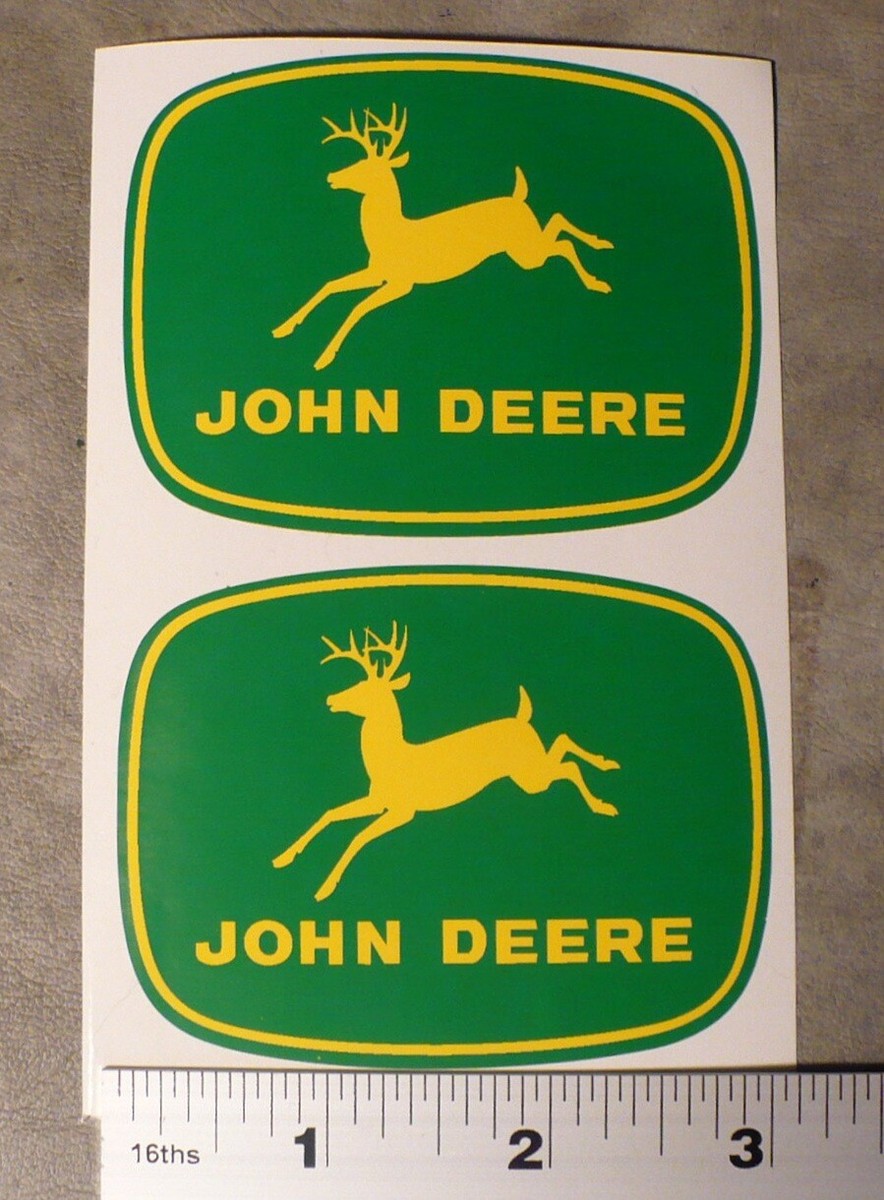 2 Decalcomanie Adesive John Deere, Cervo Verde 3 Pollici, Taglio Computer, Per Trattori J1978
