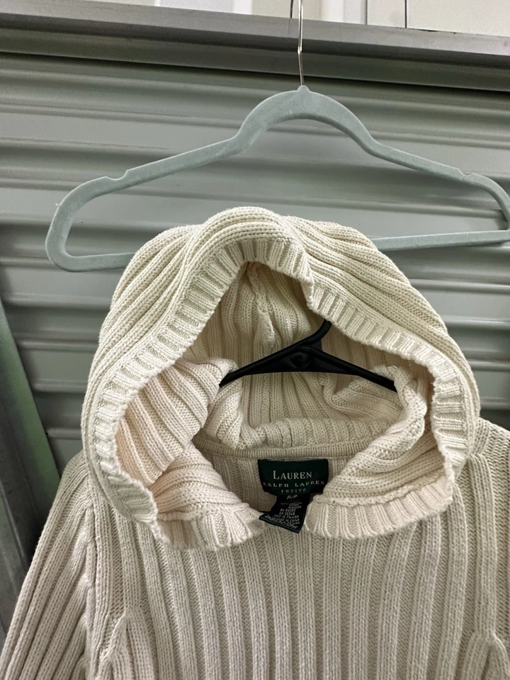 Suéter Ralph Lauren P\P Petite tejido con capucha 100 % algodón Foto 3 de 4