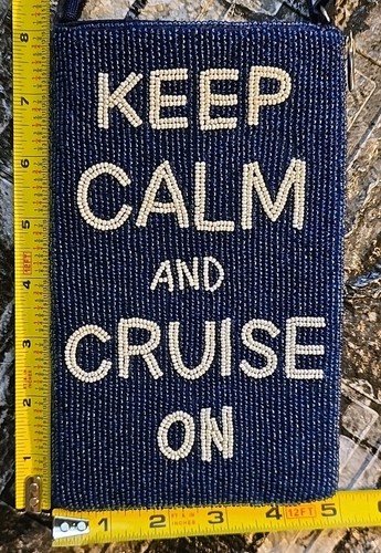Keep Calm and Cruise On Beaded Small Crossbody Bag Blue Bamboo Trading Company - Picture 12 of 12