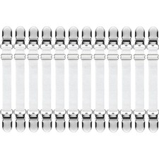 Bed Sheet Clips Straps Adjustable Mattress Corner Holders 12 Pcs White