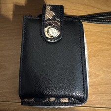 NWOT Spartina 449 Zip Around Wallet Cell Phone Clutch Floral Black Brown FLAWS