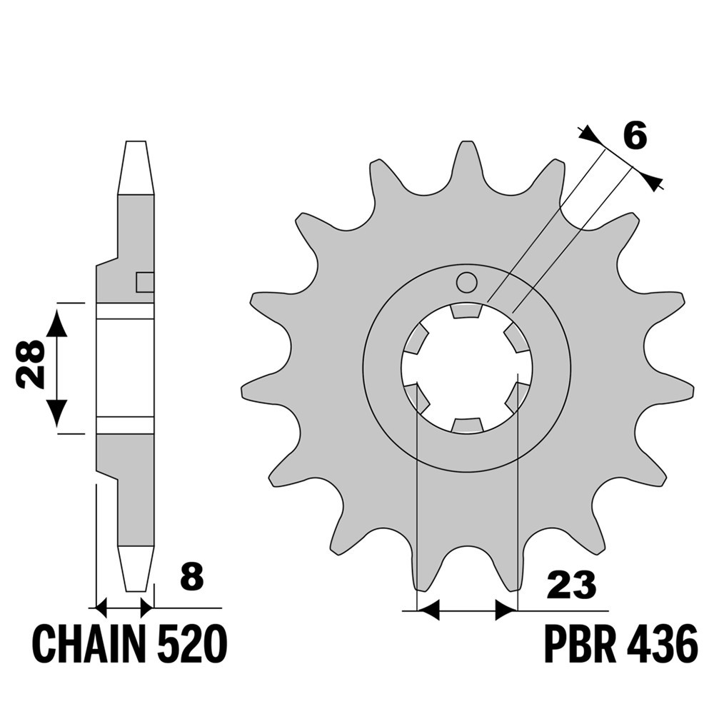 Pignon avant 13 dents PBR pas 520 haute résistance pour Suzuki LT 500