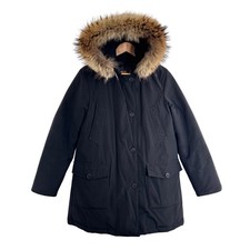 Woolrich Arctic Parka Cappotto Taglia M UK 10 Piumino Imbottito Staccabile Pelliccia Bordo Nero