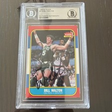 1986-87 Fleer Basketball- Bill Walton #119 Beckett Authentic Auto