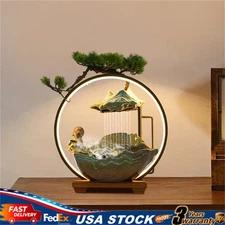 Tabletop Fountain Indoor Electric LED Waterfall Fountain With Fogger/Mister 110V