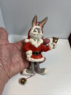 Vintage Bugs Bunny Christmas Ornament 1997 Warner Brothers Pull String Works Toy
