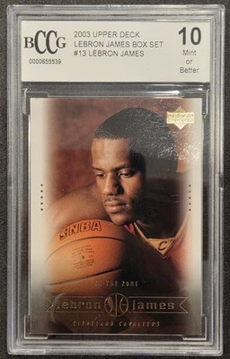 LeBron James 2003 Upper Deck Box Set Beckett BCCG 10 Mint+ Rookie Card RC #13