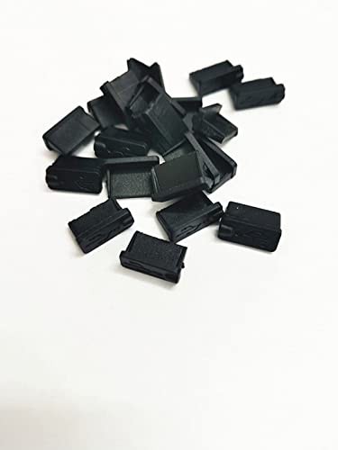 Pack of 20 Black Soft Silicone USB A Type Port Cover Anti Dust Plugs 