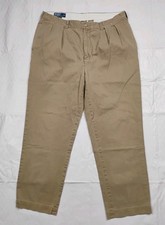 Vintage Polo Ralph Lauren Prospect Pants Mens 38x32 Tan Pleated Chino Brown 90s