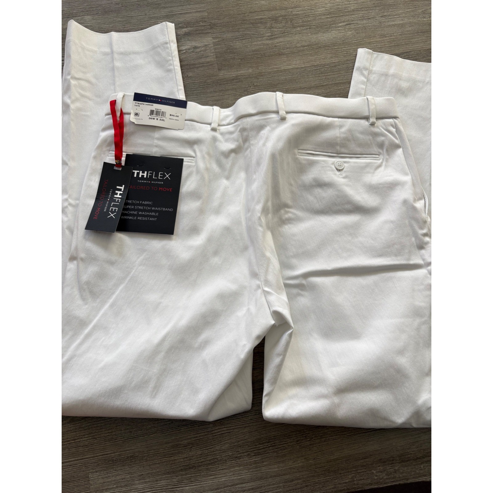 Tommy Hilfiger TH Flex Tate White Dress Pants Mens 36W x 32L Stretch thumbnail 4