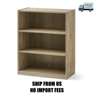 Mainstays 3-Shelf Bookcase with Adjustable Shelves, Rustic Oak