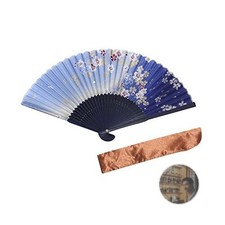 Hasegawa Women's Silk Folding Fan Cherry Blossom Design with Case Gift Boxed