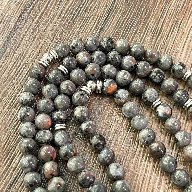 108 Mala Yooperlite UV Glowing Flame Stone Healing Meditation Prayer Bracelet - Image 2 of 4