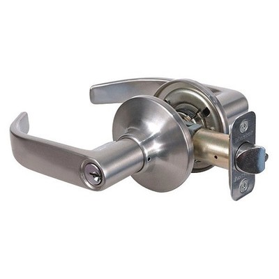 Master Lock Lever Lockset Satin Nickel Entrance Door Handle Cylindrical Grade 3