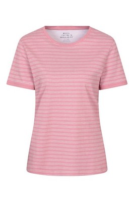 Mountain Warehouse Contrast Rib Striped Womens T-Shirt - Cotton