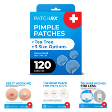 Pimple Patches for Face 120 Hydrocolloid Acne Patches with Tea Tree Oil Zit