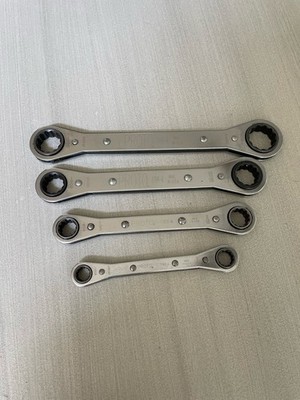Proto Tools USA 4pc 3/8-7/8  SAE Ratcheting Box End Wrench Set, 12 Point