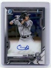 2021 Bowman #CPA-ED Eddy Diaz Chrome Prospect Autographs