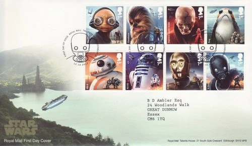 GB Stamps First Day Cover Star Wars (4th issue), TV, film, SF, space SHS 2017