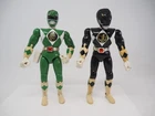 Vintage Lot Of 2 Bandai Mighty Morphin Power Ranger Green Black 8" Figures