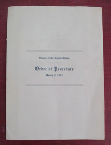 March 5, 1917 ORDER of PROCEDURE, United States Senate