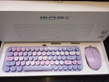 Mofii Sweet Wireless Keyboard and Mouse Combo Set, Purple Colorful
