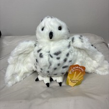 Folkmanis Snow Owl Hand Puppet Swivel Head White Gray Soft Plush