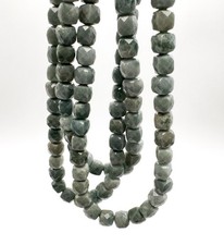 AAA Natural Green Guatemala Jade Faceted Cube Square Gemstone 7x7mm Beads