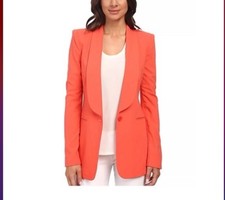 BCBG Maxazria Coral Blazer/Jacket One Button Lined Size S Faux Pockets Career